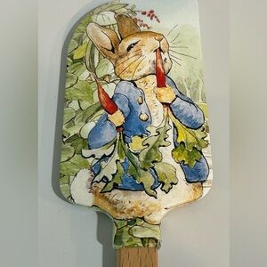 Williams Sonoma Peter Rabbit Garden Silicone Spatula Wood NEW